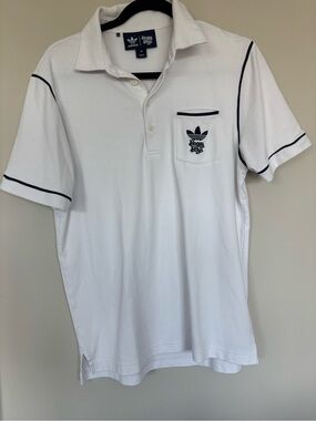 adidas Originals Bogey Boys White Polo with Navy Piping
